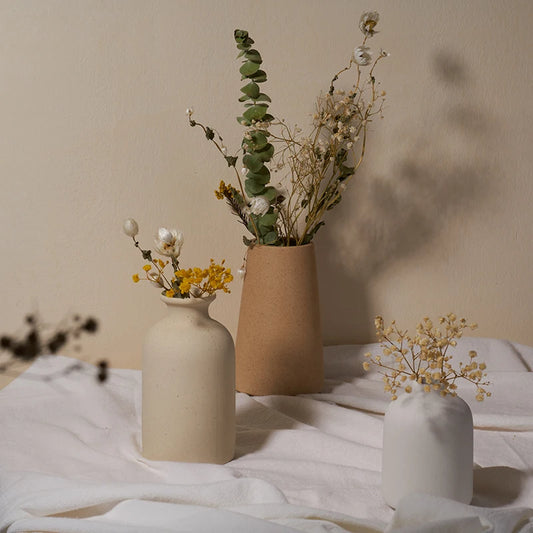 Simple Ceramic Vase- Elegant Dining Table, Wedding, and Living Room Decor