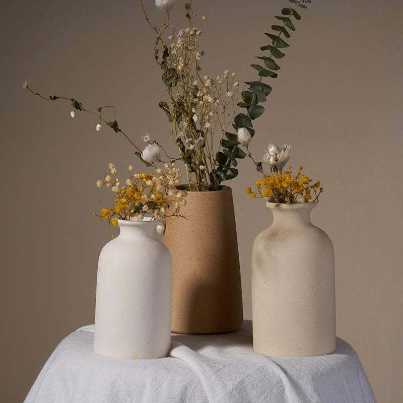 Simple Ceramic Vase- Elegant Dining Table, Wedding, and Living Room Decor